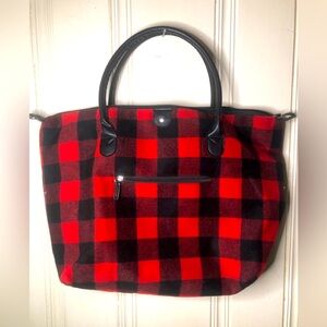 Black and red checkered flannel Tote bag